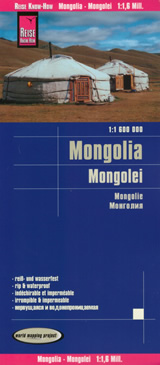 mappa stradale Mongolia - con Ulaanbaatar, Erdenet, Darhan, Deserto dei Gobi e Oasi - mappa impermeabile e antistrappo - nuova edizione