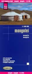 mappa stradale Mongolia - con Ulaanbaatar, Erdenet, Darhan, Deserto dei Gobi e Oasi - Mappa Plastificata - nuova edizione