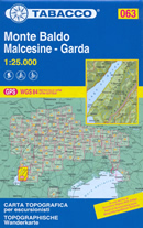 mappa n.063 Monte Baldo, Malcesine, Garda con M. Pastel, Val Lagarina, Affi, Caprino Veronese, S. Zeno, Torri del Benaco, C. Valdritta, Limone sul Garda, Campione Borghetto, Tremosine, Tignale, Brenzone, Altissimo di Nago, Valle Bondo, Lastoni Selva Pezzi, Brentino, Belluno Rivalta reticolo UTM compatibile sistemi GPS