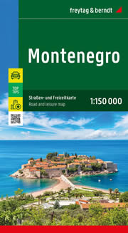 mappa stradale Montenegro - mappa stradale con luoghi panoramici, parchi e riserve naturali - EDIZIONE 2024