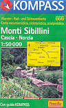 mappa topografica 666 - Monti Sibillini - con Cascia, Norcia, Monte Rotondo, Monte Patino