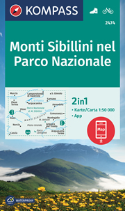 mappa n.2474 Monti Sibillini, Norcia, Cascia, Arquata del Tronto, M. Porche, Bisignano, Visso, Castelsantangelo, Amandola, Acquacanina, Pieve Torina, Muccia, Sarnano, S. Ginesio compatibile con GPS 2023