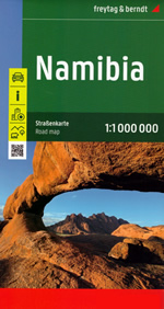 mappa stradale Namibia - mappa stradale con parchi naturali, rete stradale, mappa del centro di Windhoek e indice delle località - con le regioni di Windhoek, Lüderitz, Swakopmund, Walvis Bay, Mariental, Keetmanshoop, Karasburg, Otjiwarongo, Ondangwa, Tsumeb, Katima Mulilo, Rundu, Rehoboth, Livingstone - EDIZIONE 2022