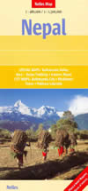 mappa stradale Nepal - con Kathmandu, Patan, Pokhara, Mt. Everest