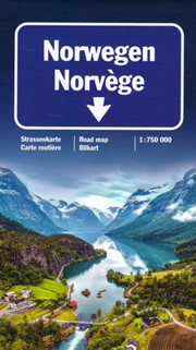 mappa stradale Norvegia - con Oslo, Stavanger, Molde, Bodø, Oslo, Drammen, Sarpsborg, Hamar, Lillehammer, Skien, Kristiansand, Arendal, Bergen, Leikanger, Trondheim, Tromsø, Vadsø - edizione Agosto 2022