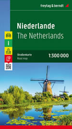 mappa Olanda / Paesi Bassi Nederland Netherlands con Amsterdam, Rotterdam, Eindhoven, Utrecht, Groningen, Den Haag/L'Aia 2023