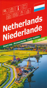 mappa Olanda, Paesi Bassi/Nederland/Netherlands con Amsterdam, Rotterdam, Eindhoven, Utrecht, Groningen, Den Haag/L'Aia 2024