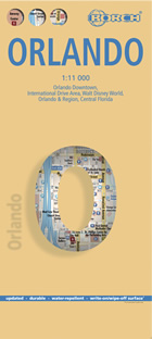mappa Orlando città plastificata, impermeabile, scrivibile e anti strappo dettagliata facile da leggere, con trasporti pubblici, attrazioni luoghi di interesse