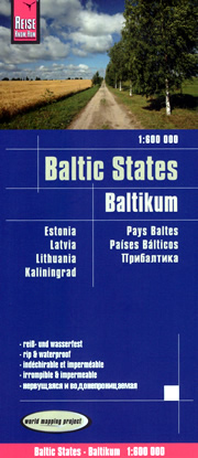 mappa stradale Paesi Baltici (Estonia, Lettonia, Lituania) - con Riga, Vilnius, Tallinn - mappa impermeabile e antistrappo - EDIZIONE 2022