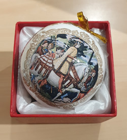 idea regalo Palla di Natale in vetro Lorenzo De' Medici diametro 8 cm con scatola regalo made Italy