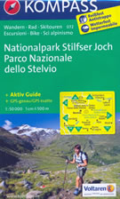 mappa n.072 Parco Nazionale Stelvio / Nationalpark Stilfser Joch Bormio, Poschiavo, Ortles, Munster, Passo Stelvio, Livigno, Peio, Rabbi, Ponte di Legno, Malè, Laces plastificata, compatibile con GPS informazioni turistiche, sentieri CAI, percorsi panoramici e parchi naturali