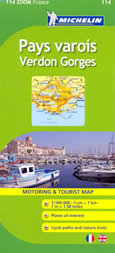 mappa stradale n.114 - Pays varois, Verdon Gorges - con Toulon, Marseille, St. Tropez