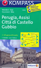 mappa topografica n.2464 - Perugia, Assisi, Città di Castello, Gubbio, M. Urbino, Umbertide, M. il Cerrone, Pantano, Magione, Bastia Umbra, Cagli - mappa plastificata - compatibile con GPS