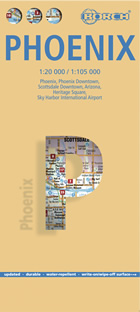 mappa Phoenix con Downtown, Scottsdale Arizona, Heritage Square, Sky Harbor International Airport città plastificata, impermeabile, scrivibile e anti strappo dettagliata facile da leggere, trasporti pubblici, attrazioni luoghi di interesse