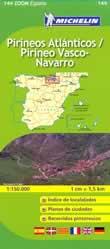mappa stradale n.144 - Pirenei occidentali/atlantici e Pireneo Vasco-Navarro - con Pamplona, Bilbao, San Sebastian, Vitoria-Gasteiz