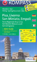 mappa topografica n.2457 - Pisa, Livorno, San Miniato, Empoli - Parco Regionale Migliarino, San Rossore Massaciuccoli, San Gimignano, Fucecchio, Certaldo, Collesalvetti, Peccioli - mappa plastificata, compatibile con sistemi GPS