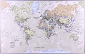 mappa Planisfero Mousepad sottomano in gomma flessibile da scrivania / del mondo aggiornata su tappetino mouse dim. 66 x 42 cm lavabile, antiscivolo, impermeabile, antiriflesso