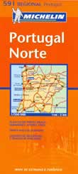 mappa stradale n.591 - Portogallo del Nord - con Braga, Porto, Aveiro, Viseu, Guarda, Miranda do Douro, Chaves