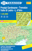 mappa topografica n.071 - Prealpi Gardesane, Tremalzo, Valle di Ledro, Lago d'Idro - Riva del Garda, Tenno, Lenzumo, M. Cadria, M. Tofino, Gavardina, Tiarno, Storo, Valli Giudicarie, M. Brealone, M. Bruffione, Daone, V. Sorino, Bondone, Val d'Ampola - con reticolo UTM compatibile con sistemi GPS - edizione 2019