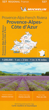 mappa stradale Provenza, Costa Azzurra, Alpi / Provence, Alpes, Côte d'Azur - con Avignon, Nimes, Aries, Aix-en-Provence, Draguignan, Grasse, Menton, Monte Carlo, Monaco, Nice / Nizza, Antibes, Cannes, Fréjus, Saint-Tropez, Porquerolles, Port-Cros, Toulon, La Ciotat, Cassis, Marseille / Marsiglia, Camargue, Digne-les-Bains, Carpentras, Gap, Briançon - mappa stradale Michelin n. 527 - con stazioni di servizio e autovelox - EDIZIONE 2023