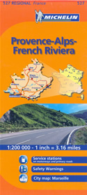 mappa stradale n. 527 - Provenza - Costa Azzurra - Alpi / Provence - Alpes - Côte d'Azur / Provence - Alps - French Riviera - con Avignon, Nimes, Aries, Aix-en-Provence, Draguignan, Grasse, Menton, Monte Carlo, Monaco, Nice / Nizza, Antibes, Cannes, Fréjus, Saint-Tropez, Porquerolles, Port-Cros, Toulon, La Ciotat, Cassis, Marseille / Marsiglia, Camargue, Digne-les-Bains, Carpentras, Gap, Briançon - mappa stradale con stazioni di servizio e autovelox - edizione 2014