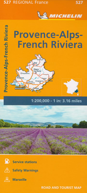 mappa n. 527 Provenza Costa Azzurra Alpi / Provence Alpes Côte d'Azur Alps French Riviera con Avignon, Nimes, Aries, Aix en Provence, Draguignan, Grasse, Menton, Monte Carlo, Monaco, Nice Nizza, Antibes, Cannes, Fréjus, Saint Tropez, Porquerolles, Port Cros, Toulon, La Ciotat, Cassis, Marseille Marsiglia, Camargue, Digne les Bains, Carpentras, Gap, Briançon stradale stazioni di servizio e autovelox 2022