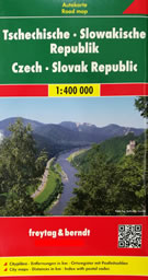 mappa stradale Repubblica Ceca e Slovacca - mappa stradale con luoghi panoramici, distanze stradali, indice delle località - edizione 2022