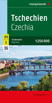 mappa Repubblica Ceca stradale con luoghi panoramici, distanze stradali, indice località Praga, Liberec, Plzen, Brno, Olomouc, Ostrava 2023