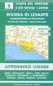 mappa topografica n.6 - Riviera di Levante - con Promontorio di Portofino, Golfo del Tigullio, Golfo Paradiso, Nervi, Bogliasco, Pieve Ligure, Sori, Recco, Camogli, S.Margherita L., Rapallo, Zoagli, Avegno, Cicagna
