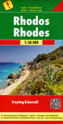 mappa stradale Rodi - Rhodos / Rhodes - con isole di Symi, Halki, Alimia - nuova edizione