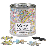 mappa Roma City Puzzle di città in formato da 100 pezzi magnetici dimensione totale 26 x 35 cm