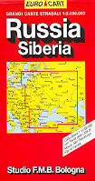 mappa stradale Russia Europea  con Crimea, Georgia, Armenia e Russia Asiatica con Siberia