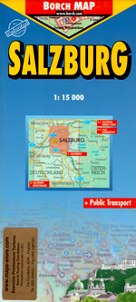 mappa Salisburgo città con linee dei trasporti pubblici