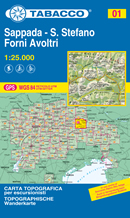 mappa n.001 Sappada, S.Stefano, Forni Avoltri con Alpi Carniche, Val Visdende, Pesarina, Peralba, Sella di Razzo, S. Stefano Cadore, M. Rinaldo, Terza Grande reticolo UTM compatibile GPS 2021