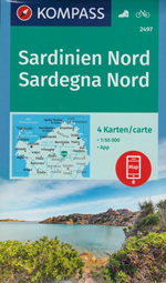 mappa topografica n.2497 - Sardegna del Nord - set di 4 mappe escursionistiche con sentieri per il trekking e MTB - compatibili con GPS - nuova edizione