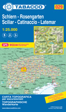 mappa topografica n.029 - Sciliar / Schlern, Catinaccio / Rosengarten, Latemar / Regglberg - Bolzano, Collepietra, M. Pozza, Laives, Lago di Carezza, Nova Levante, Nova Ponente, Aldino, C. Bianco, Pampeago, Predazzo, Moena, Soraga, Passo Costalunga, Vigo, Tires, Trodena - con reticolo UTM compatibile con sistemi GPS - nuova edizione
