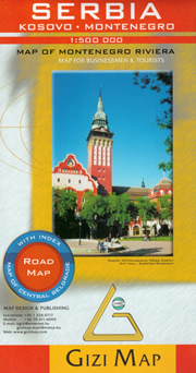 mappa stradale Serbia, Kosovo, Montenegro - mappa stradale con luoghi panoramici, parchi e riserve naturali - nuova edizione