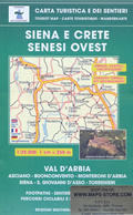 mappa topografica n.517 - Siena e Crete Senesi - con Val d' Arbia, Murlo, Monteroni d'Arbia, Asciano, Buonconvento, Rapolano Terme - nuova edizione