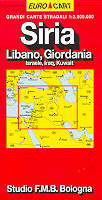mappa stradale Siria, Libano, Giordania, Israele, Iraq, Kuwait - edizione 2013
