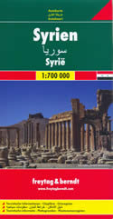 mappa stradale Siria / Syria - con Damasco, Aleppo, Homs, Hama, Latakia, Deir el-Zor, al-Raqqa, al-Bab, Idlib, Dumā, al-Safīra, Salamiyya, al-Aswad - nuova edizione