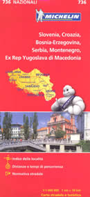 mappa stradale n.736 - Slovenia, Croazia, Bosnia Erzegovina, Serbia, Montenegro, Ex Rep. Yugoslava di Macedonia