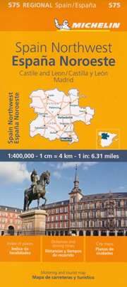 mappa Spagna Castilla, Leon, Madrid con Valladolid, Segovia, Soria, Burgos, Palencia, Salamanca, Avila stradale Michelin n.575