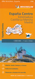 mappa Spagna Extremadura, Castilla La Mancha, Madrid stradale Michelin n.576 con Merida e Toledo
