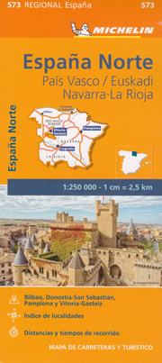 mappa Spagna Paìs Vasco/Euskadi/Paesi Baschi, Navarra, La Rioja stradale Michelin n.573