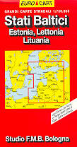 mappa stradale Stati Baltici - Estonia, Lettonia, Lituania - edizione 2013