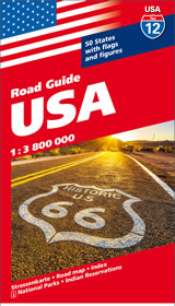 mappa USA / Stati Uniti d'America con cartografia aggiornata, dettagliata e facile da leggere + stradale 2024