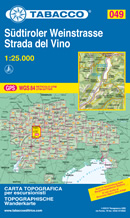 mappa topografica n.049 - Sudtiroler Weinstrasse, Strada del Vino - Appiano, Caldaro, Termeno, Cortaccia, Magrè, Salorno, Roen, Mendola - con reticolo UTM compatibile con sistemi GPS - edizione 2019