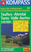 mappa topografica 82 - Taufers, Ahrntal, Tures, Valle Aurina - con Bruneck/Brunico, Fundres, Predoi, Campo Tures