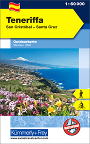 mappa topografica Tenerife (Isole Canarie) - mappa escursionistica impermeabile e antistrappo - con sentieri, spiagge, percorsi panoramici - con mappe di San Cristobal, Santa Cruz - EDIZIONE 2022