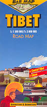 mappa stradale Tibet - mappa plastificata